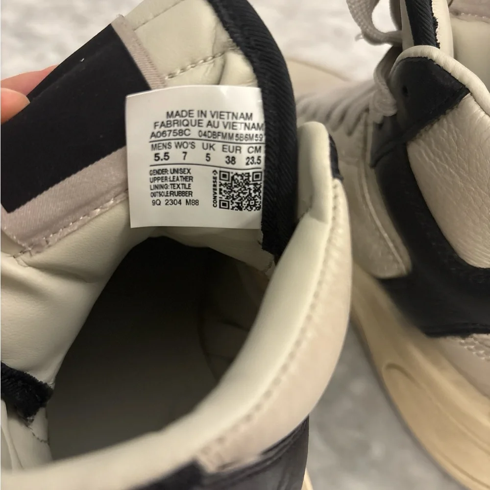 Rick Owens DRKSHDW x converse Black and Cream High-Top Sneakers Retro Design - Picture 4 of 4